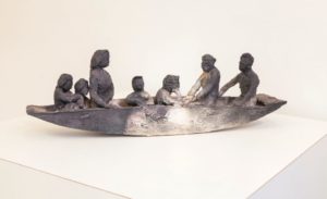 Flüchtlingsboot von Andrea Bielicki-Helms, Sonderausstellung 2016 Aufbruch